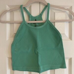 Green Ribbed Tank Top